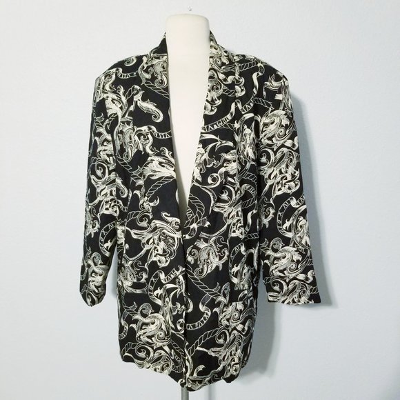 Vintage Jackets & Blazers - Vintage 80's 90's Glam Print Jacket